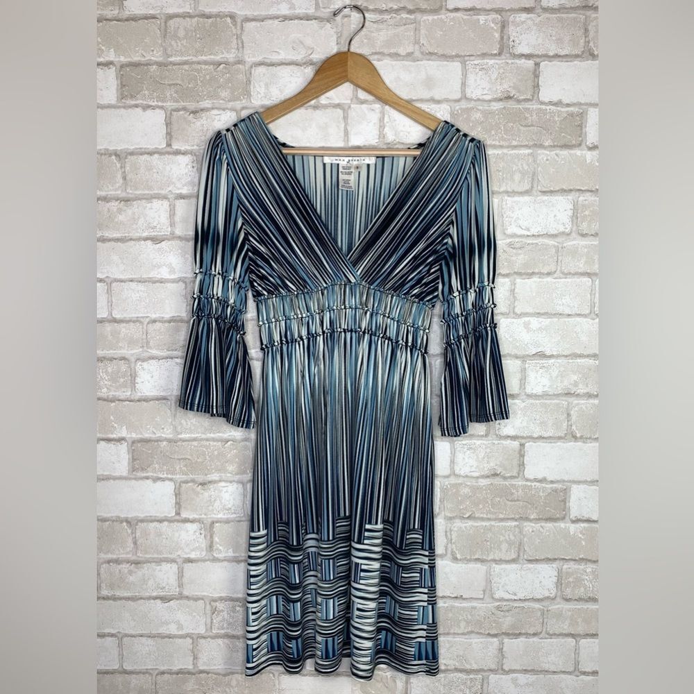 Max Studio Bell Sleeve Ruched Tiered Sundress Size S